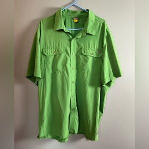 Eddie Bauer Shirt Mens Large Green Short Sleeve Stretch Camp Hiking Fishing 2XL